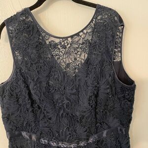 Sophisticated ASL Tahari Navy Floral Lace Dress Perfect for MoB or MoG 16